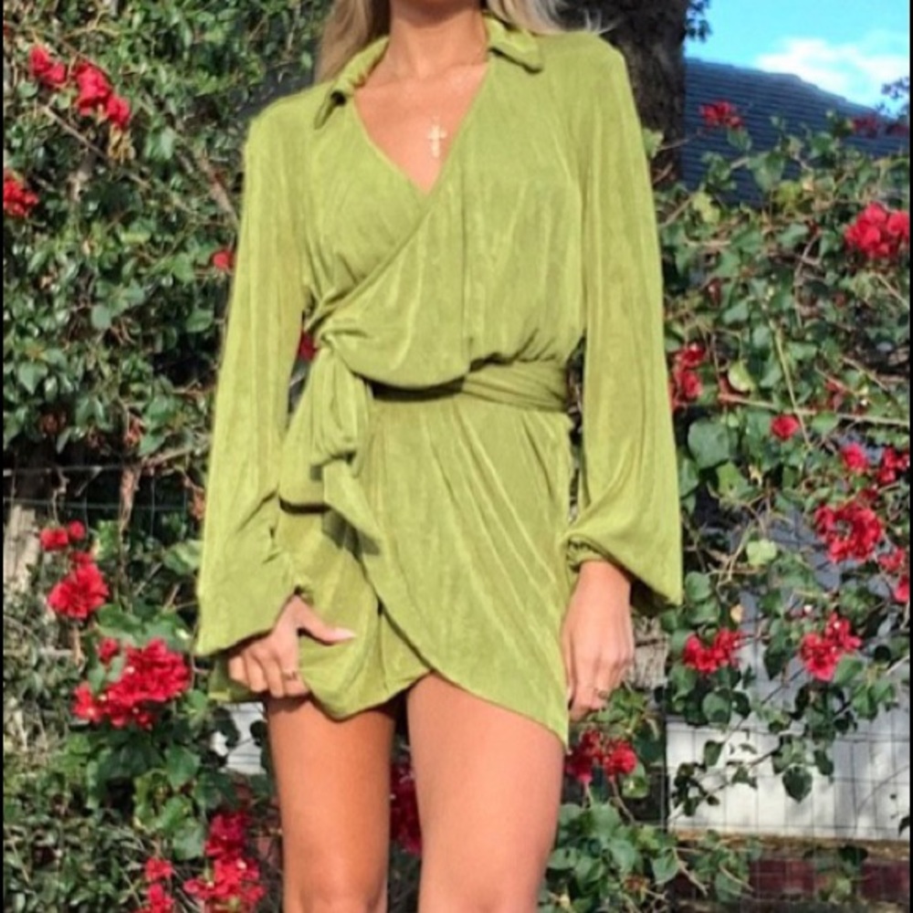 PRINCESS POLLY PARTY TIME MINI DRESS SZ 0 2 4 6 12 GREEN